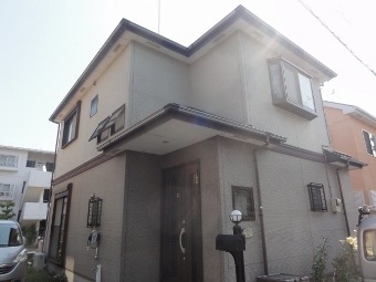 座間市サイディング壁　塗装前