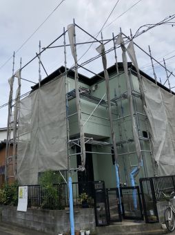 外壁塗装　神奈川　　足場