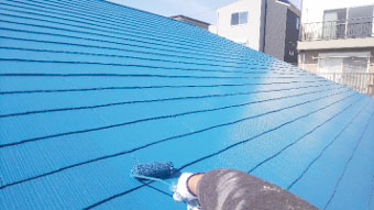 コロニアル屋根　上塗り（遮熱塗装）２
