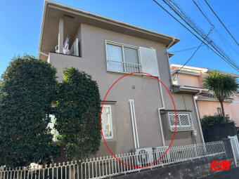 川崎市宮前区　モルタル壁塗装　ひび割れ補修