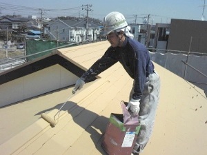 屋根　ガイナ塗装②