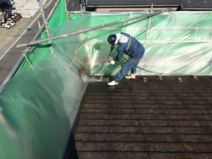 屋根塗装　高圧洗浄３