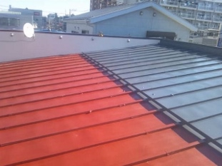 トタン屋根　遮熱塗装　大和市２