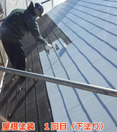 屋根　スレート瓦塗装４　シリコン