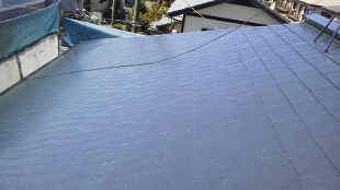 屋根スレート瓦　遮熱塗装　上塗り２