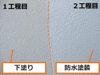 外壁モルタル　防水塗装③