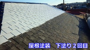 屋根塗装　下塗り２回目３