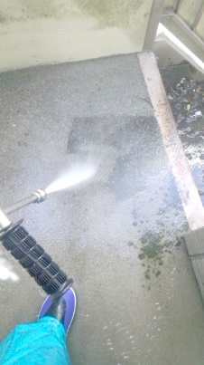 共用廊下　床　洗浄