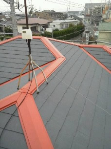 スレート屋根塗替え　下塗り３