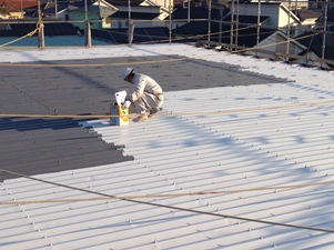 折版屋根塗装２