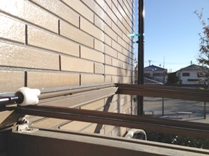 テラス屋根　付け根　止水処理